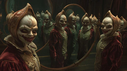 Creepy Monsters Reflected in Mirrors