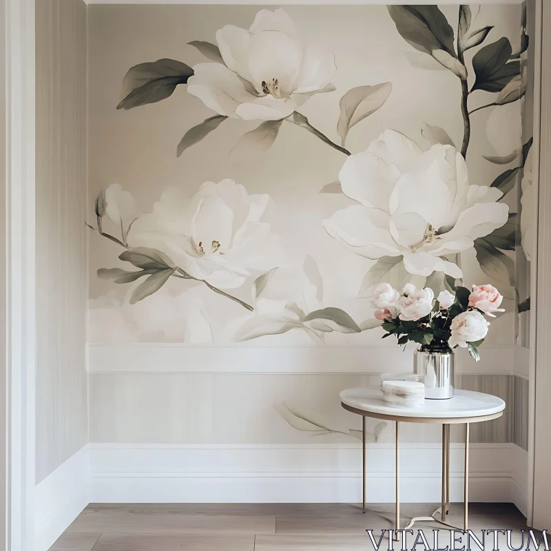 AI ART Magnolia Blossom Interior Scene