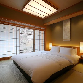 Minimalist Bedroom with Tatami Mats