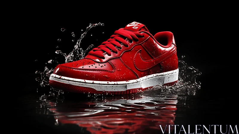 AI ART Crimson Footwear in Aqueous Display