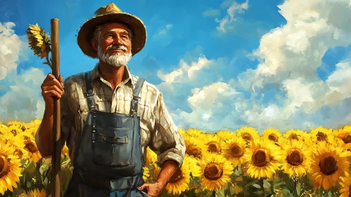 Sunflowers and the Farmer