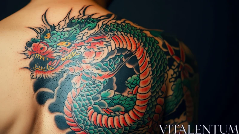 Traditional Dragon Tattoo Design AI Image