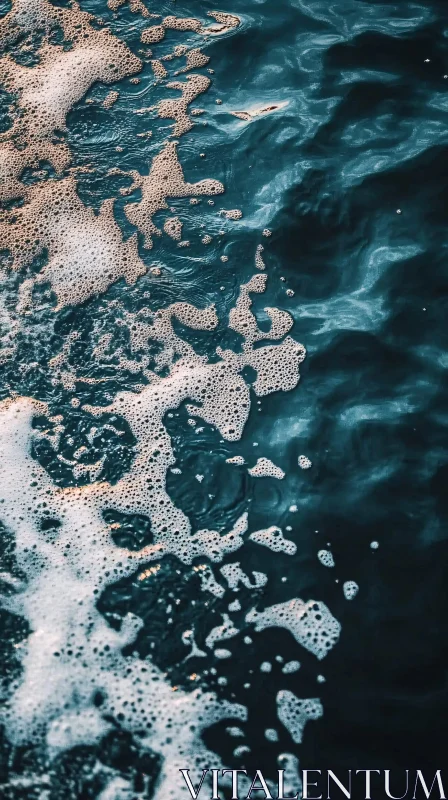 AI ART Intricate Patterns of Sea Waves and Foam