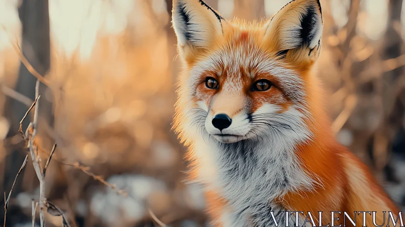 Vibrant Fox in the Wilderness AI Image