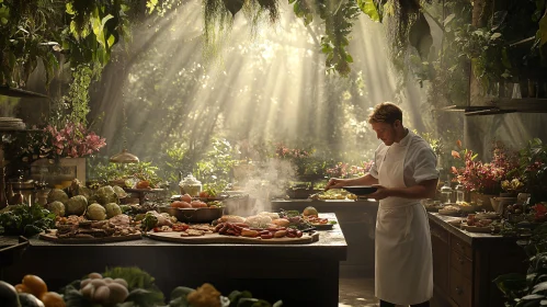 Culinary Artist in a Garden Kitchen