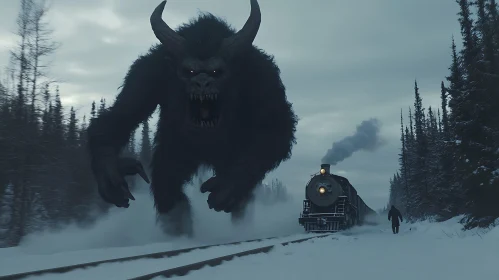 Winter Train Ride Interrupted By Monster