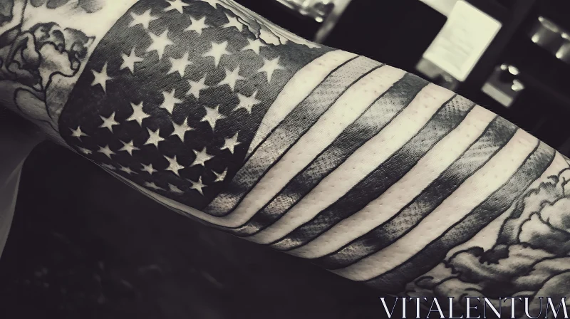 American Flag Tattoo Art on Arm AI Image