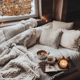 Winter Bed with Candle