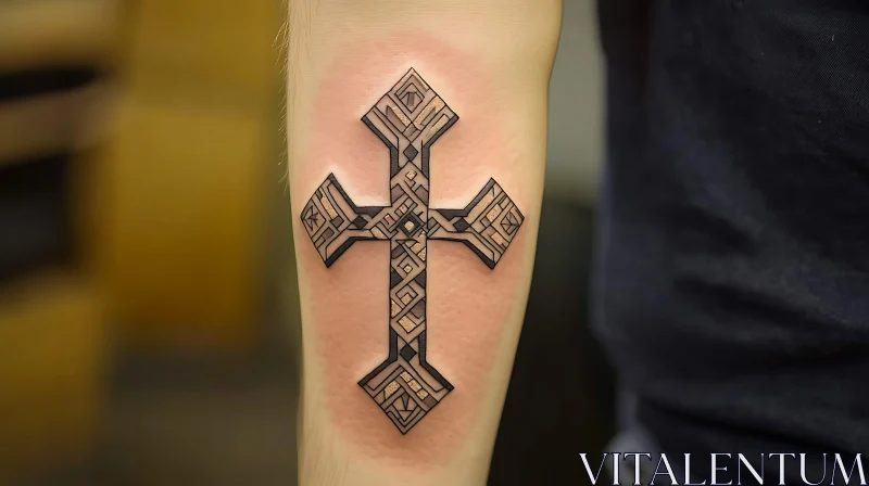 Intricate Cross Tattoo Design AI Image