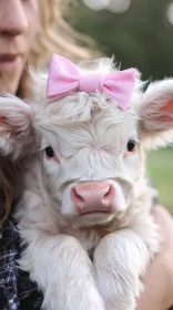 Sweet Calf with Bow Photo