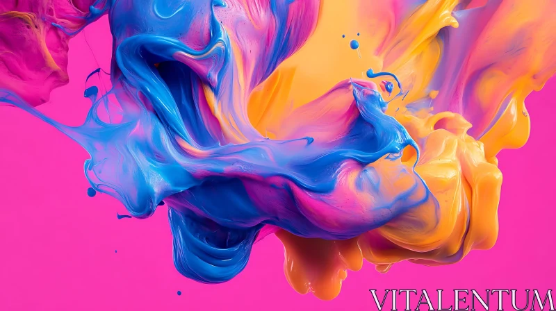 Colorful Paint Flow Abstract Design AI Image