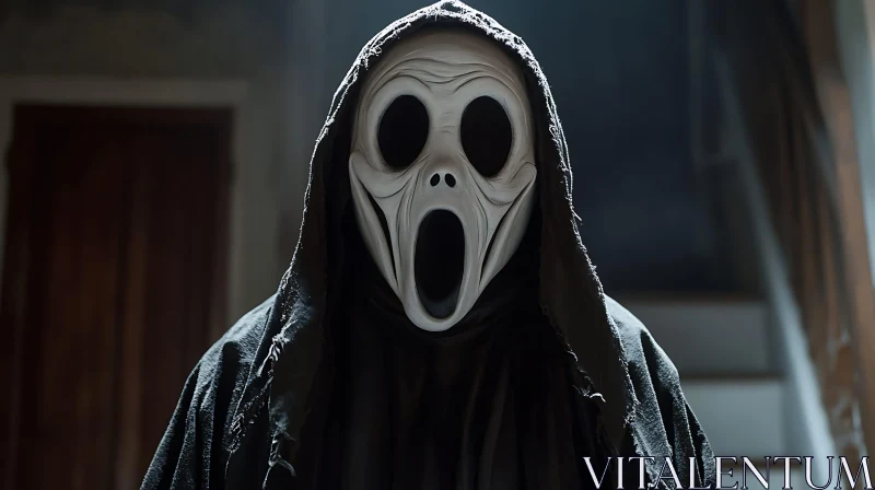 AI ART Ghostface Mask Close-up