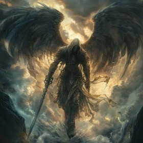 Guardian Angel with Sword Illustration