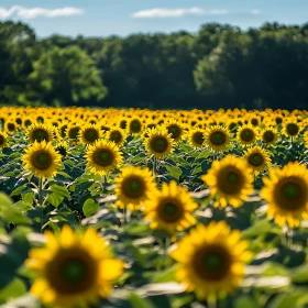 Lush Sunflower Meadow in Summer Bloom