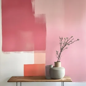 Abstract Pink Palette with Vases