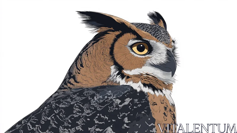 AI ART Artistic Owl Illustration