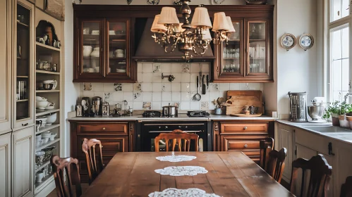 Rustic Kitchen with Antique Furniture