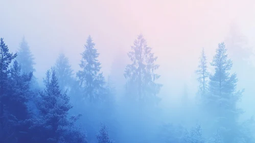 Misty Pine Forest at Dawn