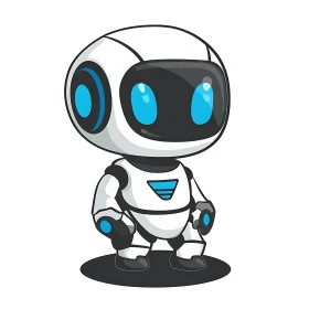 Illustration of a Cute Cartoon Robot