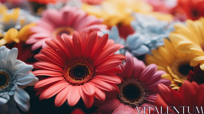 Close-Up of Colorful Gerbera Daisy Flowers - Lo-Fi Aesthetic AI Image