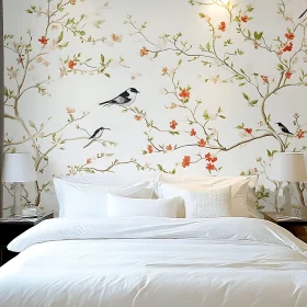 Calm Bedroom Interior with Floral Design