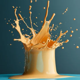 Abstract Orange Liquid Splash - Modern Art