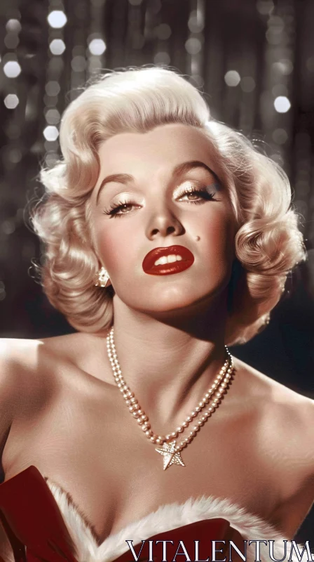 AI ART Vintage Glamour Portrait of Marilyn Monroe