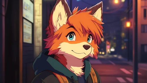 Anime Style Furry Fox Character Portrait