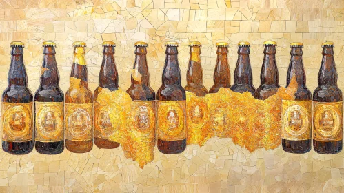 Golden Brew: Mosaic Style Beer Bottles