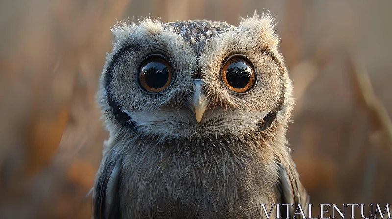 Owl Close-Up Portrait AI Image