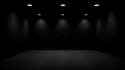 Dark Room with Ceiling Lights