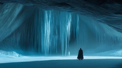 Frozen Cave with Figure