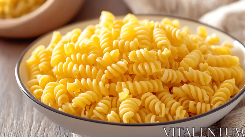 Spiral Fusilli Pasta in a Bowl Close-Up AI Image