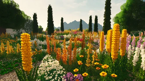 Colorful Flower Garden Landscape