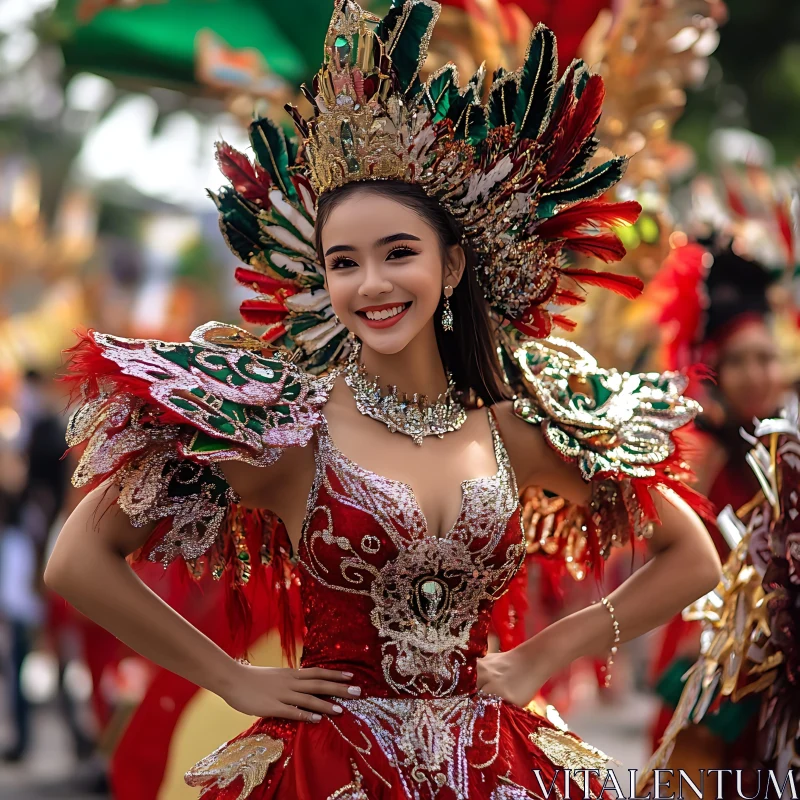 Woman in Carnival Costume AI Image