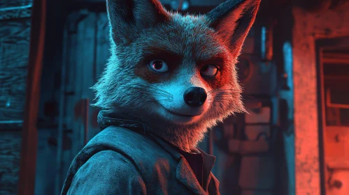 Anthropomorphic Fox in Coat Portrait