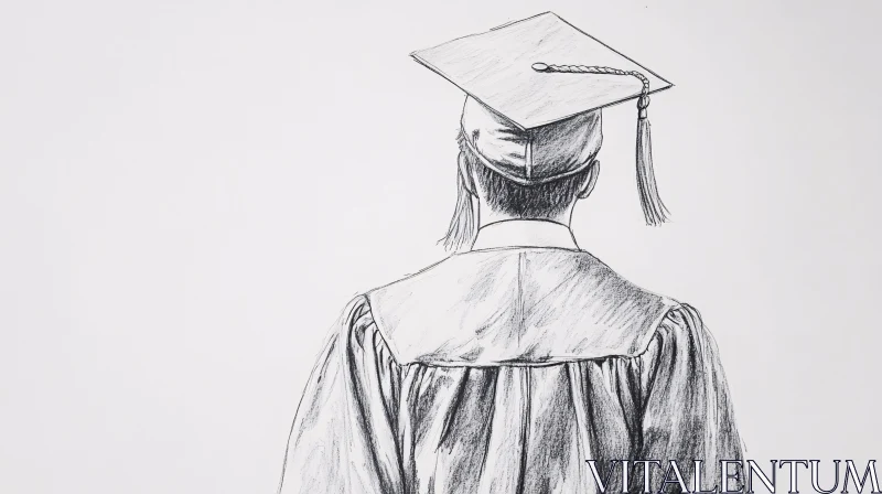 Detailed Drawing of Graduation Attire AI Image