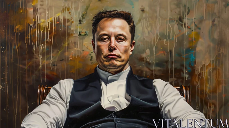 Elon Musk Abstract Portrait AI Image