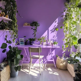 Indoor Garden in a Purple Room