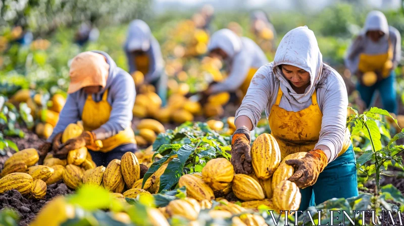 Harvesting Cocoa in the Countryside AI Image