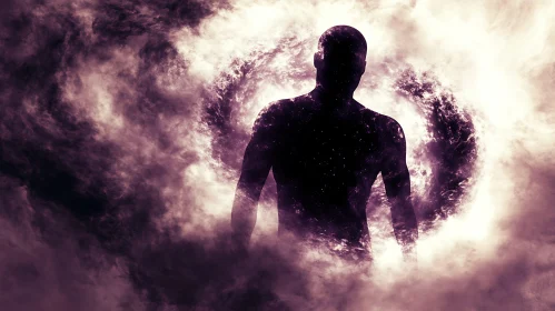 Figure Emerging from Smoke Vortex