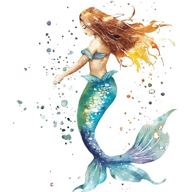 Watercolor Mermaid Art