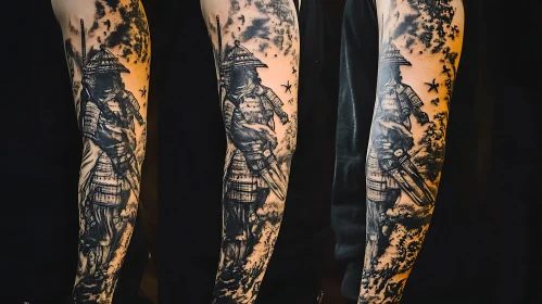 Intricate Samurai Warrior Tattoo Sleeve