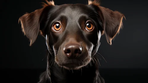 Captivating Close-Up Portrait of a Black Dog