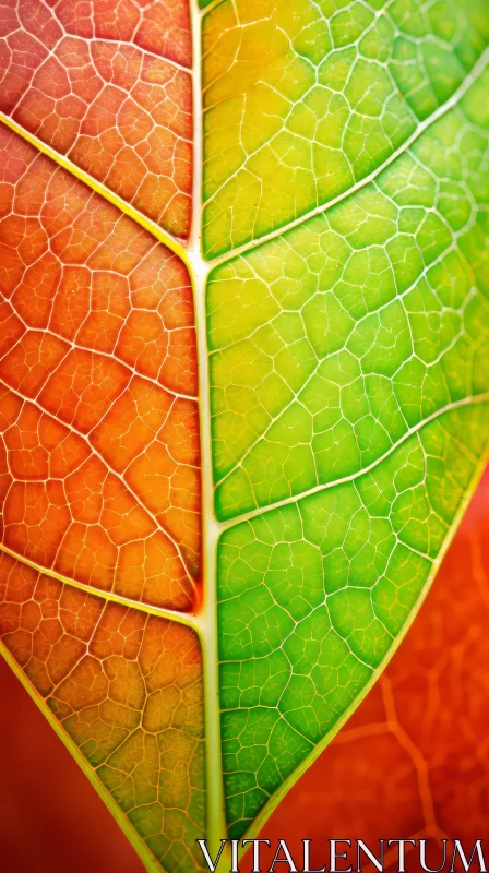 Colorful Leaves Close-up: An Organic Geometry Masterpiece AI Image