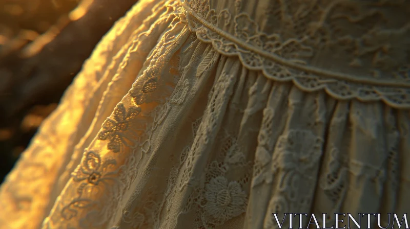 Delicate White Lace Dress with Scalloped Hem - Fashion Photography AI Image