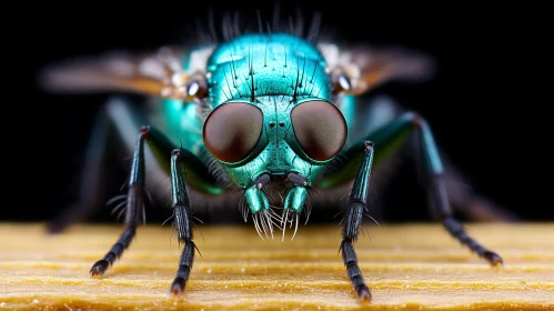 Intriguing Image of a Green Fly with Strong Expression