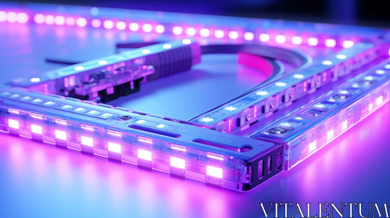 LED Light Strip in Outrun Style: A Study in Precisionism AI Image