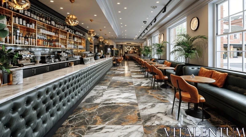Luxurious Restaurant with Modern Interior Design AI Image