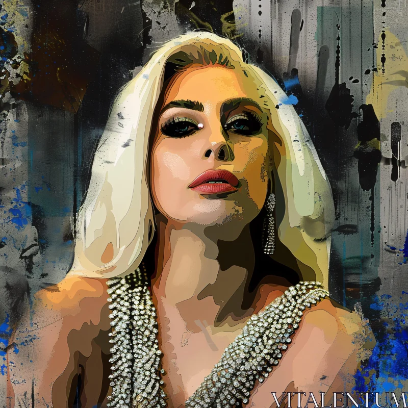 AI ART Lady Gaga Pop Art Portrait